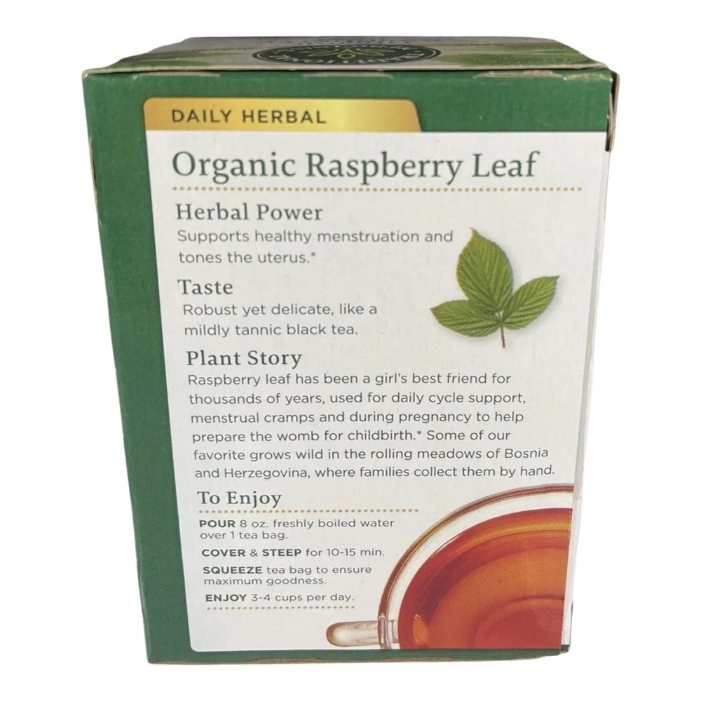 Traditional Medicinals Organic Raspberry Leaf Herbal Tea 16 ct Cramps Pregnancy